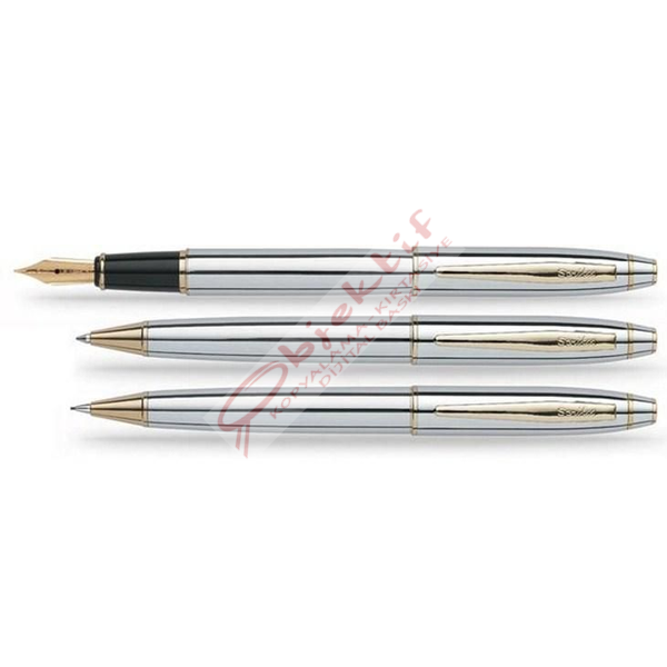 Scrikss Takım Kalem Dolma+Tükenmez+Versatil Gold Krom 35