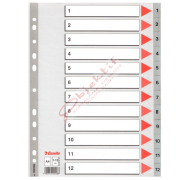 Esselte Seperatör 1-12 Rakamlı Plastik A4 100106