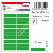 Tanex Ofis Etiketi Poşetli 13x50 MM Fosforlu Yeşil Ofc-109