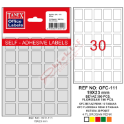 Tanex Ofis Etiketi Poşetli 19x23 MM Beyaz OFC-111