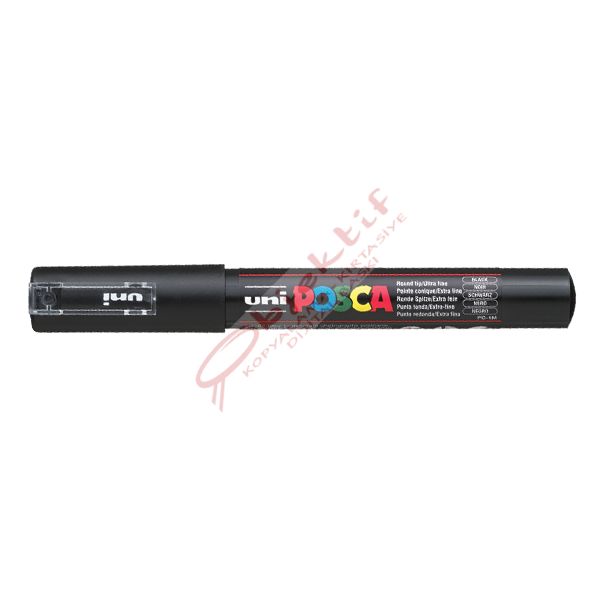 Uni-Ball Markör Boyama Posca Su Bazlı Poster 0.7 MM Siyah PC-1M