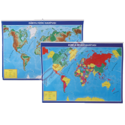 Gülpaş Harita Dünya Siyasi-Fiziki Çıtalı 70x100 998