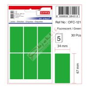 Tanex Ofis Etiketİ Poşetli 34x67 MM Yeşil OFC-121
