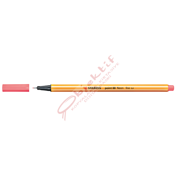 Stabilo Keçe Uçlu İnce Kalem 88 Point 0.4 MM Fosforlu Kırmızı 88/040