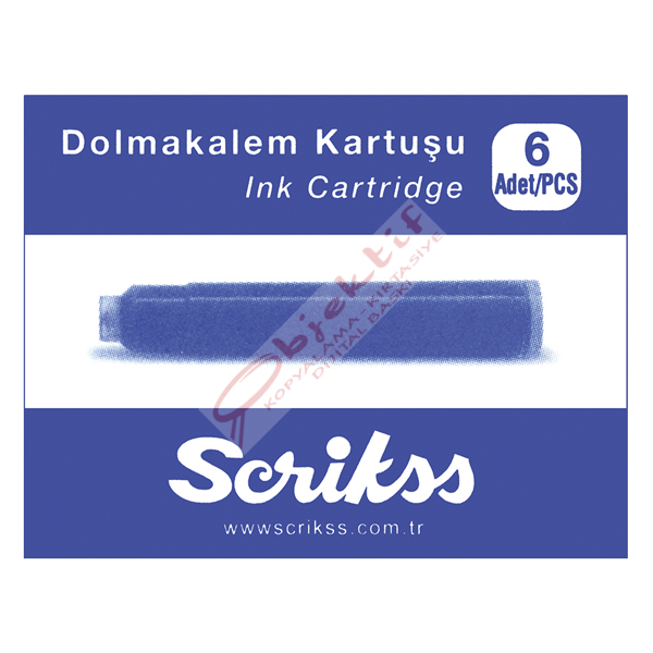 Scrikss Dolma Kalem Kartuşu 6 LI Mavi