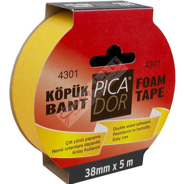 Picador Çift Taraflı Bant Köpük Rulo Askılı 38x5 Mt 4301