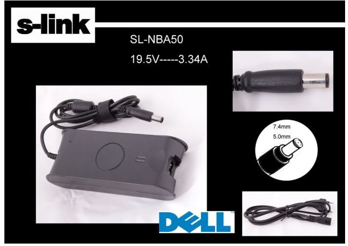 S-link Notebook Adaptörü SL-NBA50 19.5v 3.34a 7.4-5.0