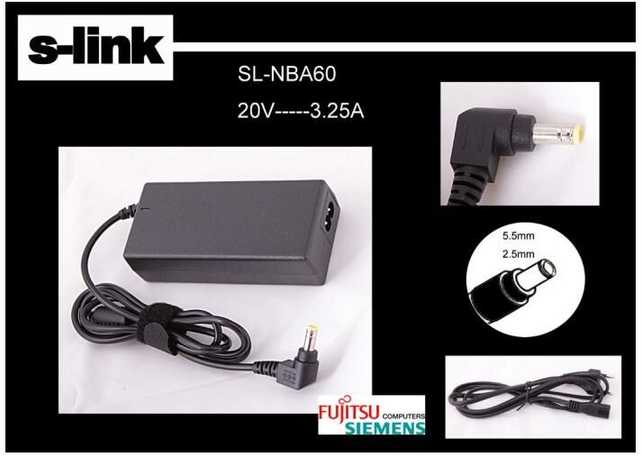 S-link Notebook Adaptörü SL-NBA60 20v 3.25a 5.5-2.5