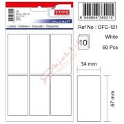 Tanex Ofis Etiketi Poşetli 34x67 MM Beyaz OFC-121