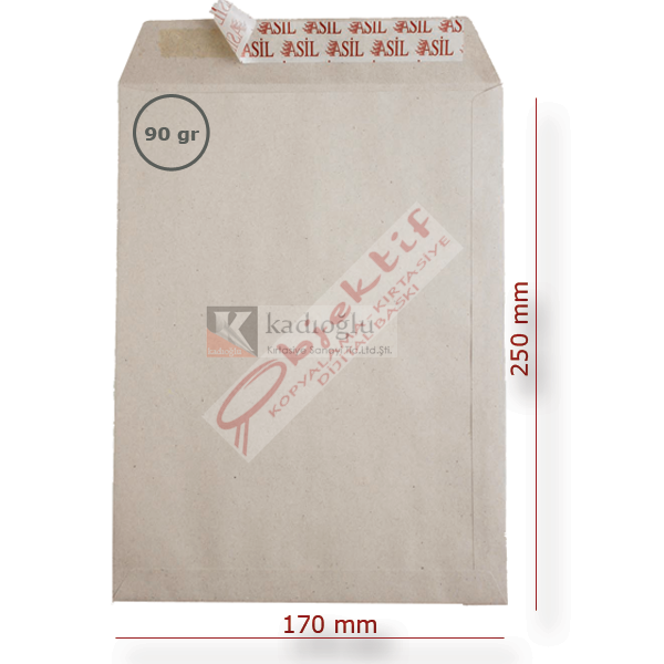 Asil Doğan Torba Zarf İmt Kraft Silikonlu 17x25 90 GR