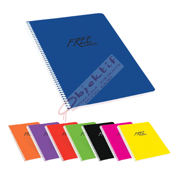 Keskin Color Spiralli Defter Free Office Plastik Kapak Kareli 60 YP A5 450102-99