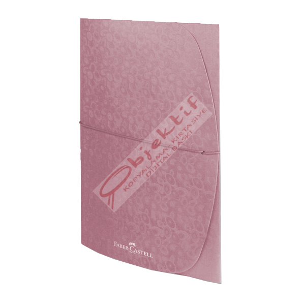 Faber-Castell Lastikli Dosya İnce Desenli A4 Metalik Pembe 5075190101
