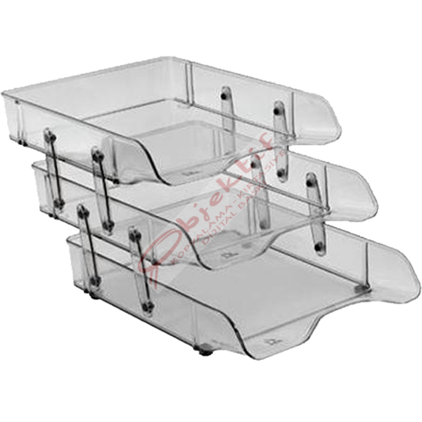 Bafix Evrak Rafı Hareketli Plastik 3 LÜ Şeffaf BF 333
