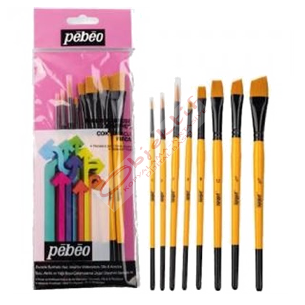 Pebeo Fırça Seti Angular-Kesik Uç-Suluboya 8 Li SET-6
