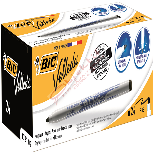 Bic Tahta Kalemi Yuvarlak Uçlu Velleda Siyah 1721 09