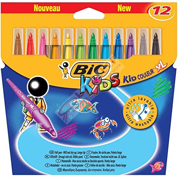 Bic Keçeli Boya Kalemi Kıd Couleur XL 12 Renk 828966