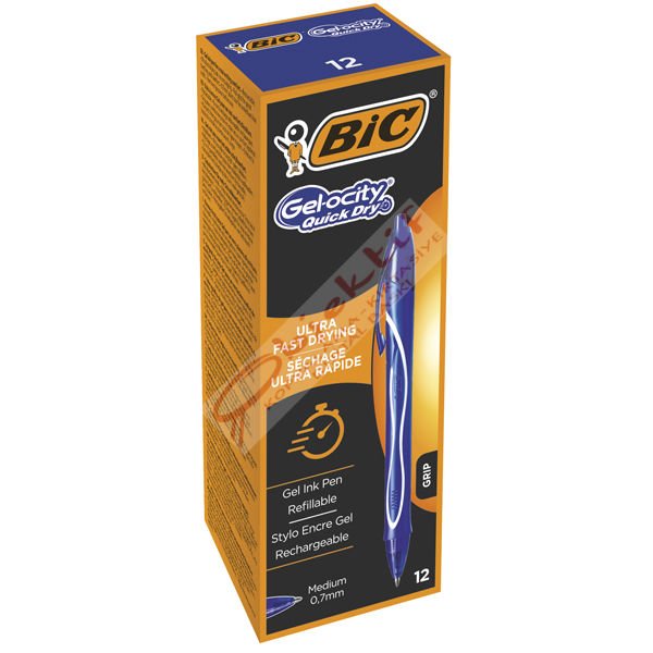 Bic Basmalı Jel Kalem Gelocıty Hızlı Kuruyan 12 Lİ Mavi