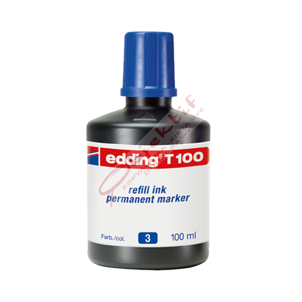 Edding Markör Mürekkebi Permanent Damlalıklı 100 ML Mavi T100