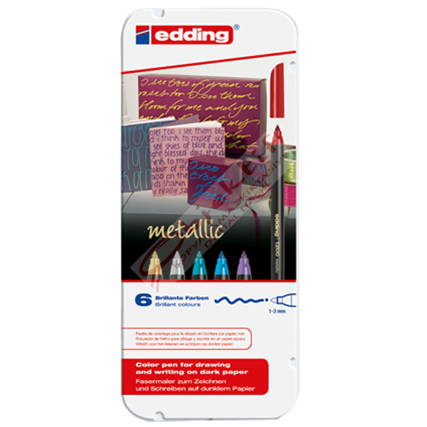 Edding Grafik Kalemi [ 50 Li Set ) Metalik Renkler ED1200METD5099