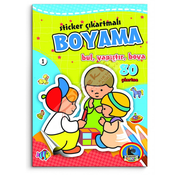 4E Boyama Kitabı Sticker Çıkartmalı Bul Yapıştır Boya 80 Syf Karatay Yayınevi