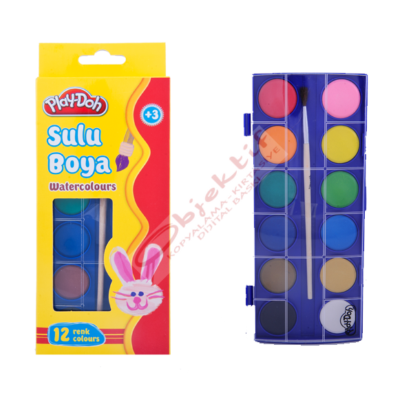 Play-Doh Sulu Boya 23 MM Küçük Boy 12 Renk PLAY-SU002