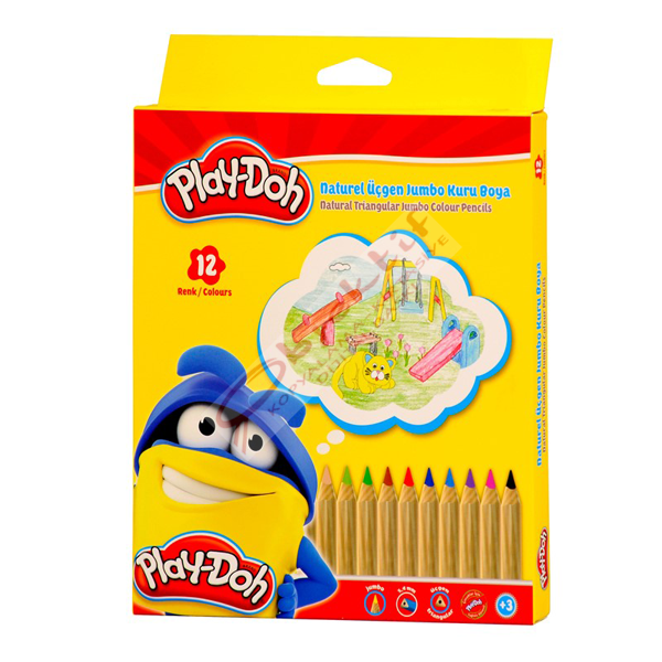 Play-Doh Kuruboya Naturel Jumbo 12 Renk PLAY-KU009