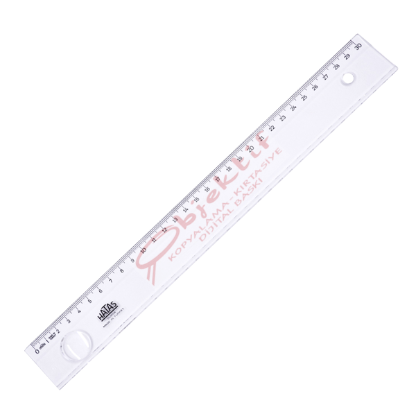 Hatas Standart Cetvel Plastik Mercekli Geniş 30 CM 0161