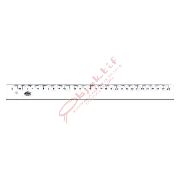 Hatas Standart Cetvel Plastik Geniş 30 CM 0160