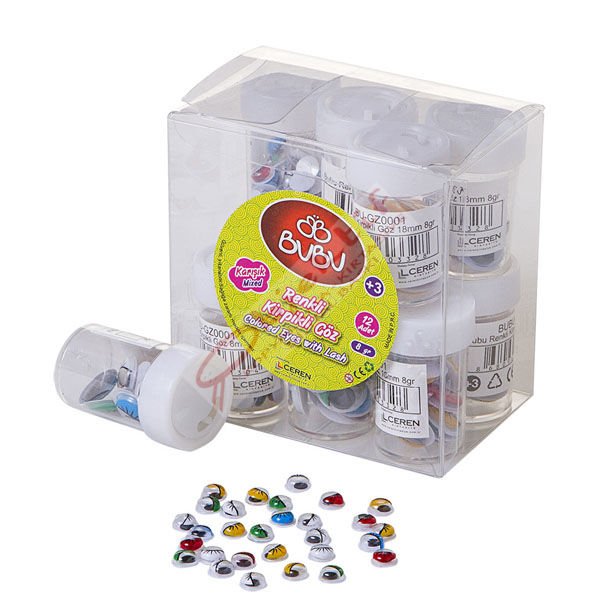 Bu-Bu Renkli Kirpikli Karışık Göz 8 GR BUBU-GZ0001
