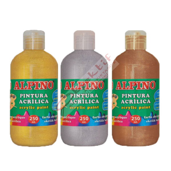 Alpino Akrilik Boya Şişe 250 ML Metalik Gold DV000136