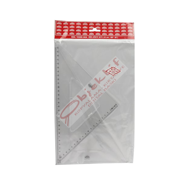 Hatas Öğrenci Gönye Seti 45-60 Derece Plastik 32 CM 0808