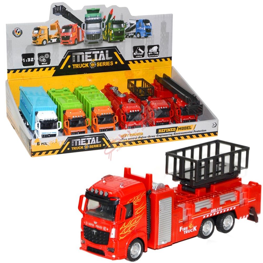 Can Toys Metal Şehir Hizmet Kamyonları (Box 6 Lı) 8111