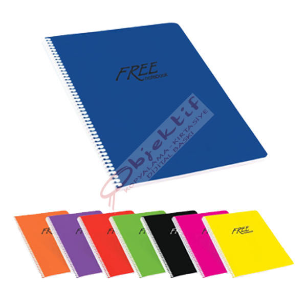 Keskin Color Spiralli Defter Free Office Plastik Kapak Çizgili 60 YP A5 450101-99