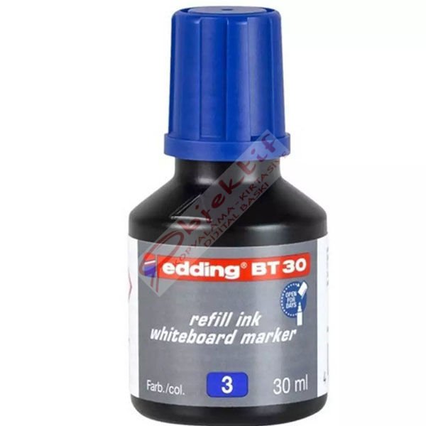 Edding Tahta Kalem Mürekkebi Damlalıklı Ekonomik 30 ML Mavi 2 Li BT30