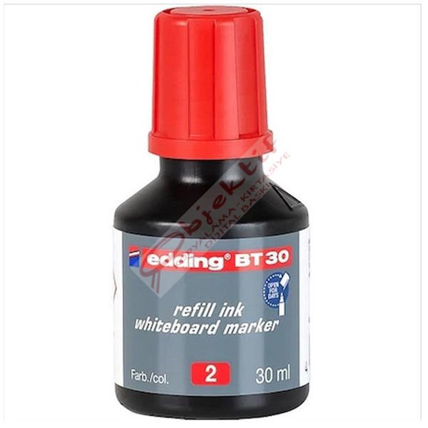 Edding Tahta Kalem Mürekkebi Damlalıklı Ekonomik 30 ML Kırmızı 2 Li BT30