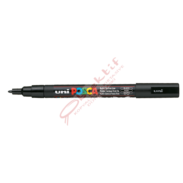 Uni-Ball Markör Boyama Posca Su Bazlı Poster 0.9-1.3 Mm Siyah PC-3M