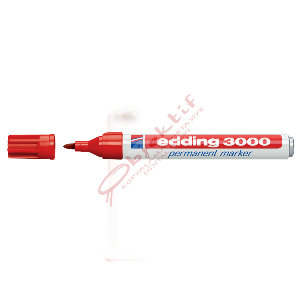 Edding Markör Permanent Yuvarlak Uçlu 1.5-3 MM Kırmızı 3000