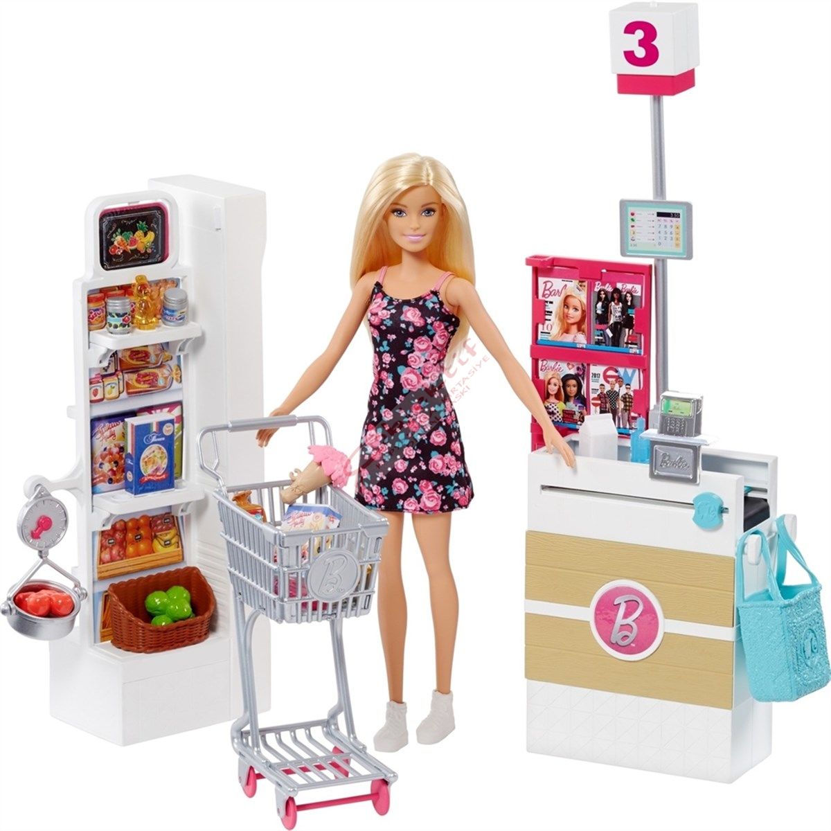 Barbie Süpermarkette Oyun Seti FRP01