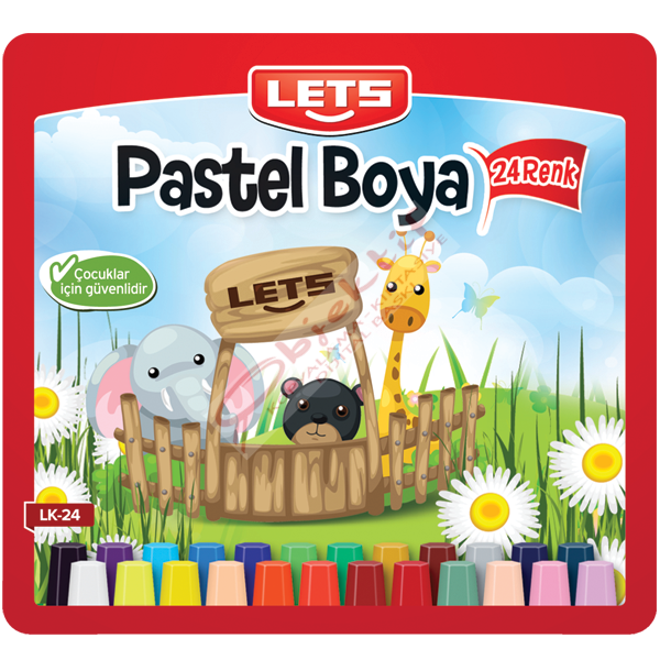 Lets Pastel Boya Çantalı Köşeli 24 LÜ LK-24