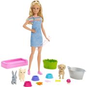 Barbie Ve Hayvanları Banyo Eğlencesinde Oyun Seti FXH11