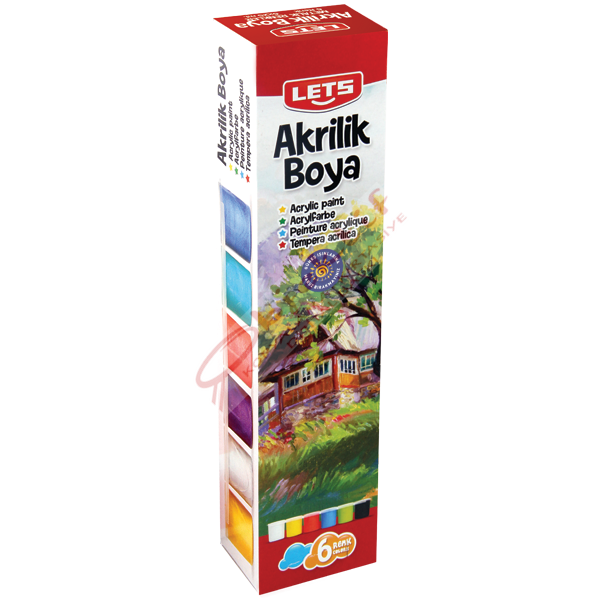 Lets Akrilik Boya 6 LI 25 ML Ana Renkler L-5200