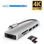 Daytona Airsky Fc-13 Type-C To 3*USB3.0 4K Ultra Hd HDMI Sd Kart Girişli 6IN1 Çevirici Hub Adaptör