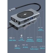 Daytona W9 9ın1 Type-c To Usb 3.0 4k Hdmı Gigabit Rj45 Aux 9 Port Çevirici Hub Adaptör