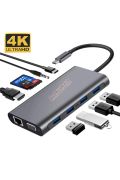 Daytona Fc31 11ın1 Type-c Usb-c To 4*Usb3.0 4k Hdmı Vga 1000 Mbps Rj45 Pd Aux Sd Tf Kart Çevirici