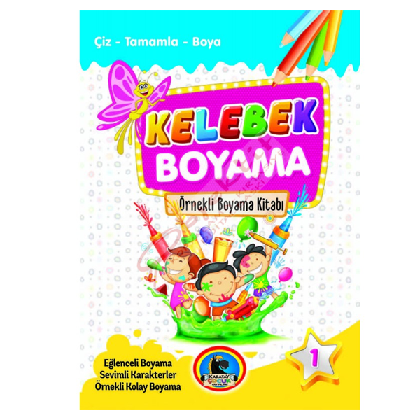 4E Boyama Kitabı Kelebek Örnekli Renkli 32 Syf Karatay Yayınevi