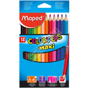 Maped Kuru Boya Maxi Karton Kutu Jumbo Üçgen 12 Renk 834010