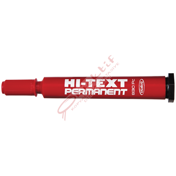 Hi-Text Markör Permanent Kesik Uçlu Kırmızı 830PC