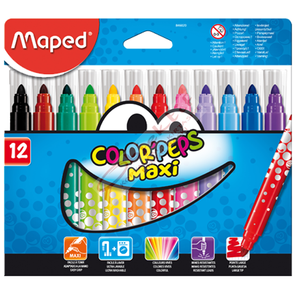Maped Keçeli Boya Kalemi Maxi 12 Renk 846020
