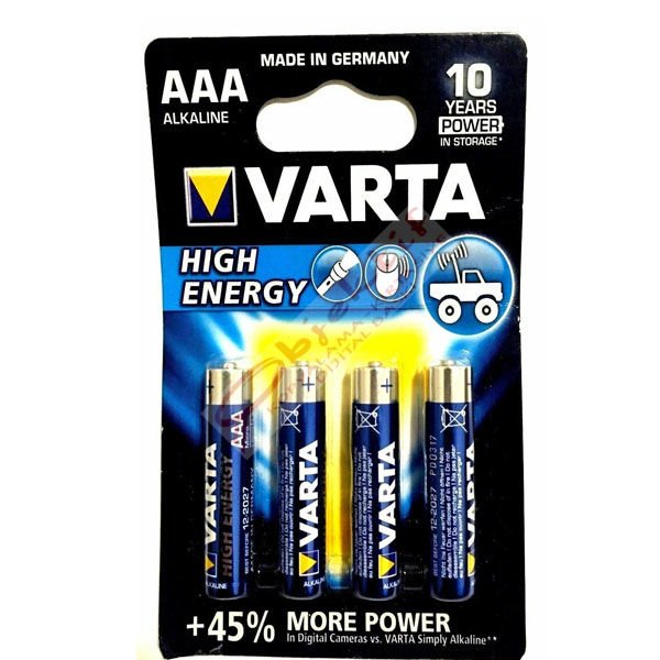 Varta Alkalin İnce Kalem Pil (AAA) High Energy 4 LÜ