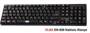 Elba EK-020 Q Siyah Türkçe Usb Kablolu Standart Klavye